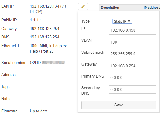 ダッシュボードIPアドレス設定ページ