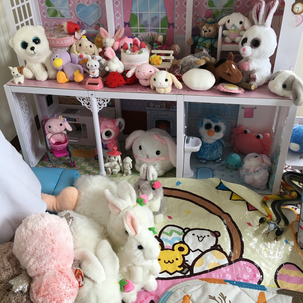 小さい子たちのお家 2階建て完成 うさ次郎48劇場ぬいぐるみと暮らす生活