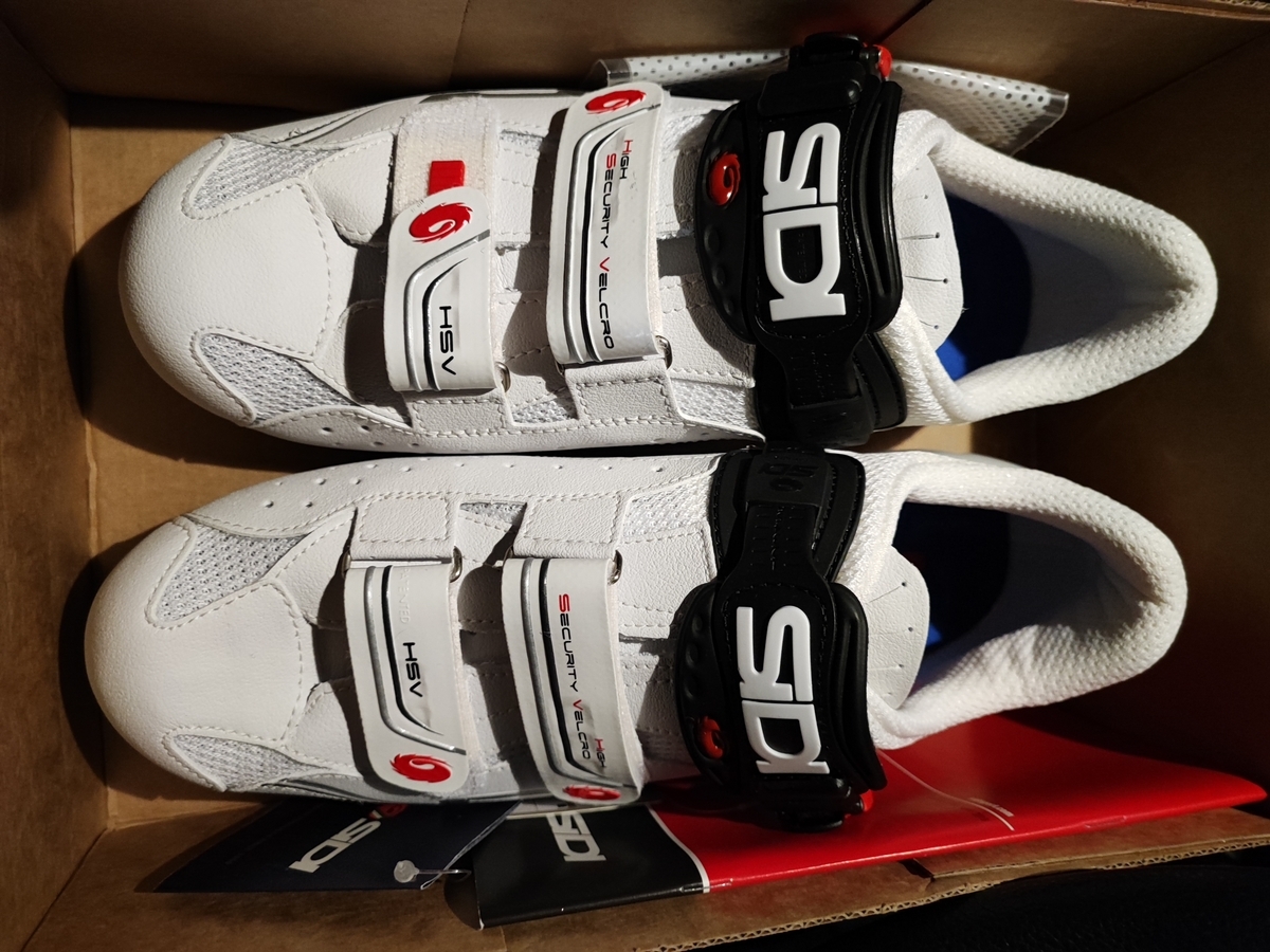★美品★SIDI ロードバイク自転車シューズ ホワイト ベルクロ 特別車・バイク・自転車 - SIDI ロードバイク自転車シューズ