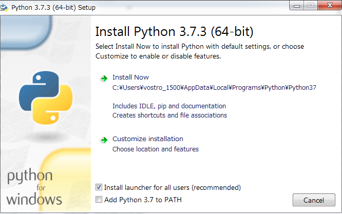 Python,インストール,install