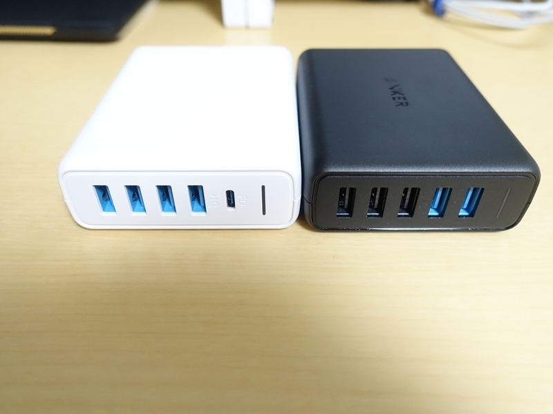 Anker PowerPort I PDとPowerPort Speed 5のポート側外観比較