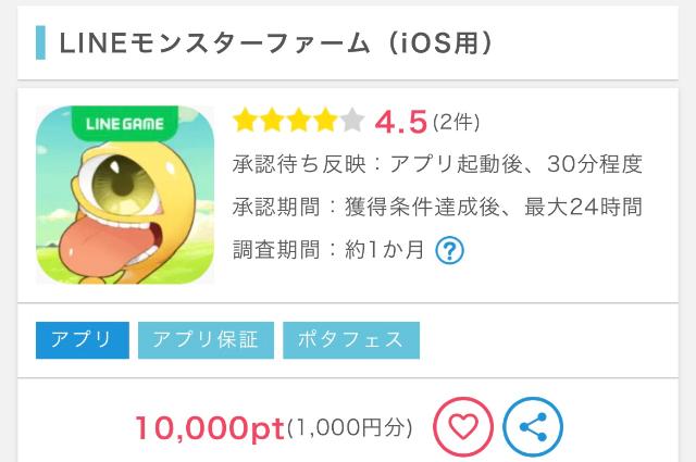ポイントインカム LINEモンスターファーム