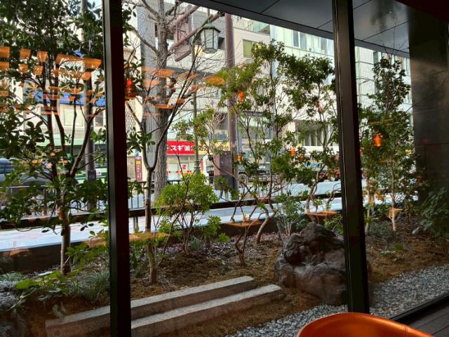 ヒルトン京都 朝食 席から見た外