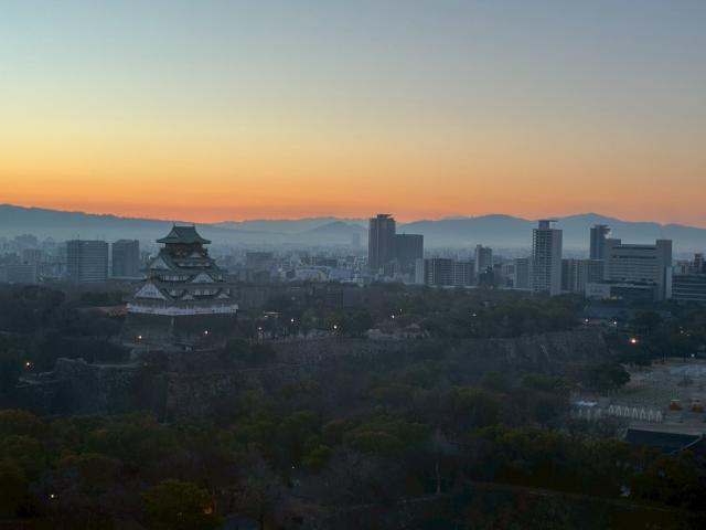 ダブルツリーbyヒルトン大阪城 部屋から見た大阪城 朝