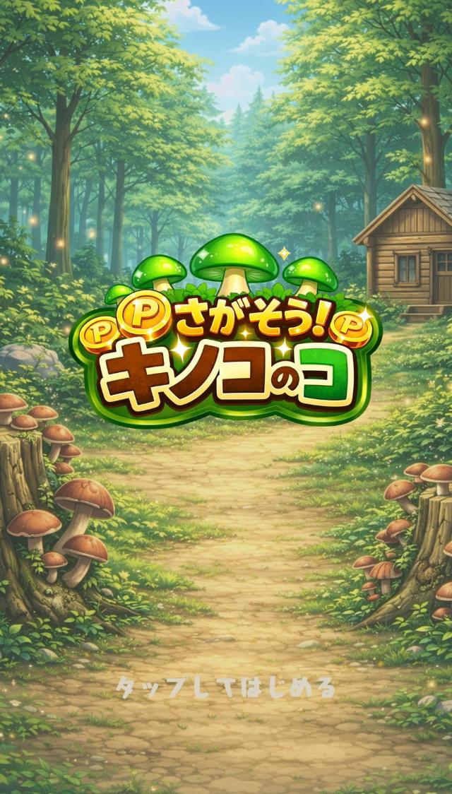 Pさがそう!キノコのコ アプリのタイトル画面