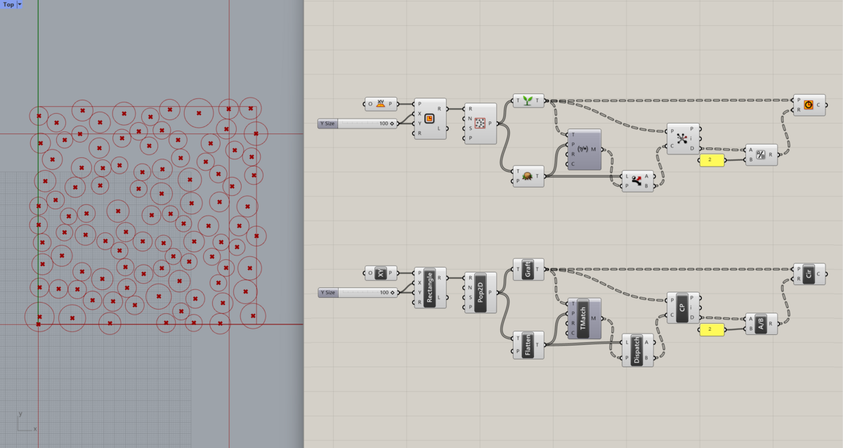 Grasshopper Record様 150K ①と② Grasshopperコンポーネント：Sets