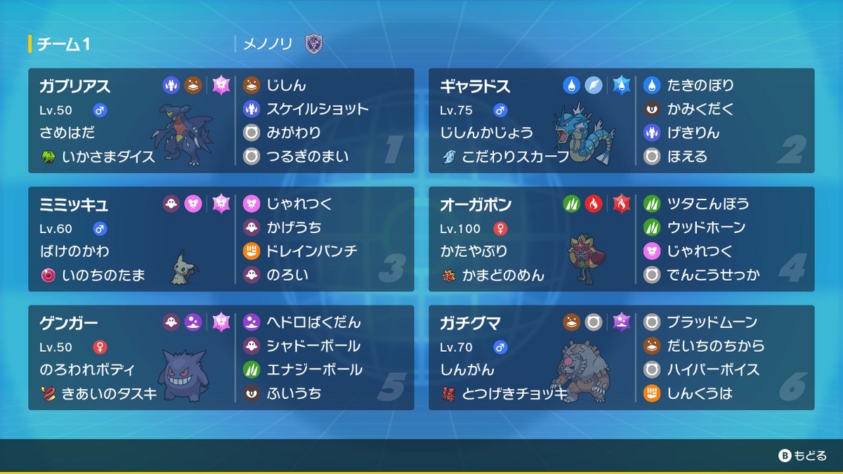 【SV仲間大会#7】簡易ギャラオーガ【キタカミシングル】 - メノノリの日記