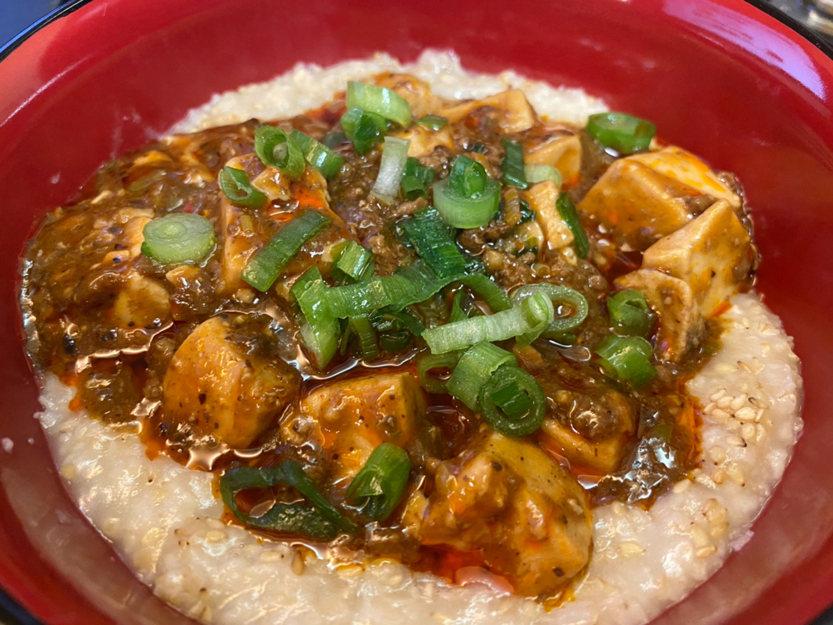 麻婆豆腐オートミール丼
