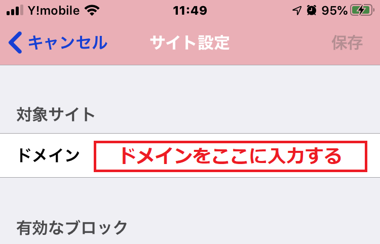 ドメインを入力する