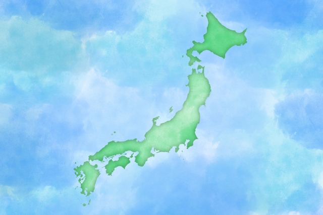 日本地図水彩風