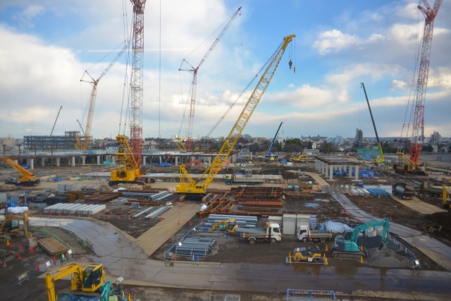 大規模基礎工事中の現場