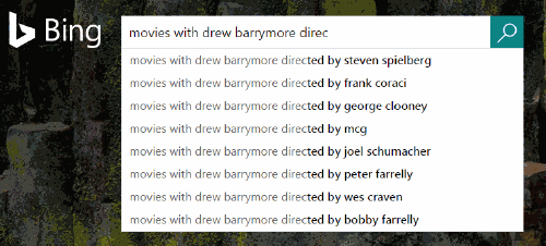 Bing の新しいオートコンプリート機能　例2