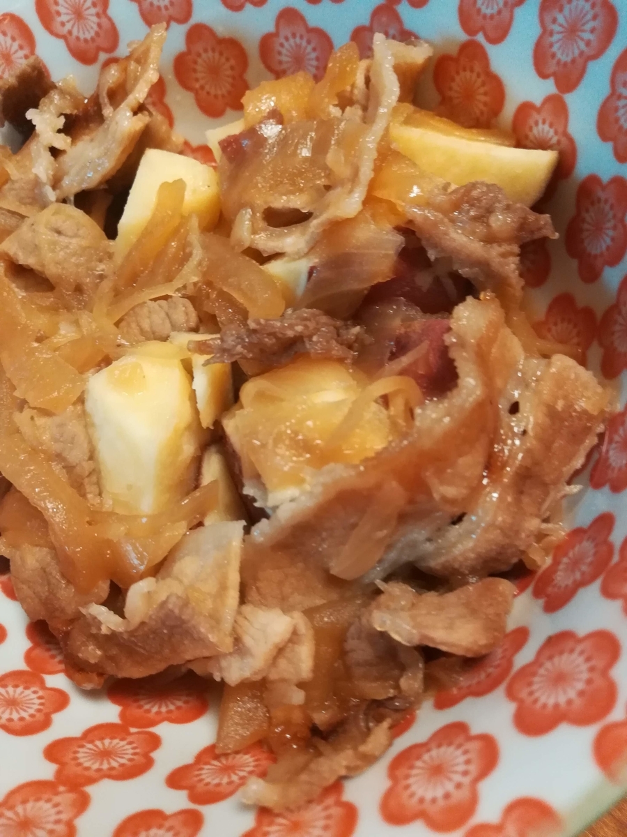 さつまいもと豚肉の甘辛煮はとってもカンタンでした!