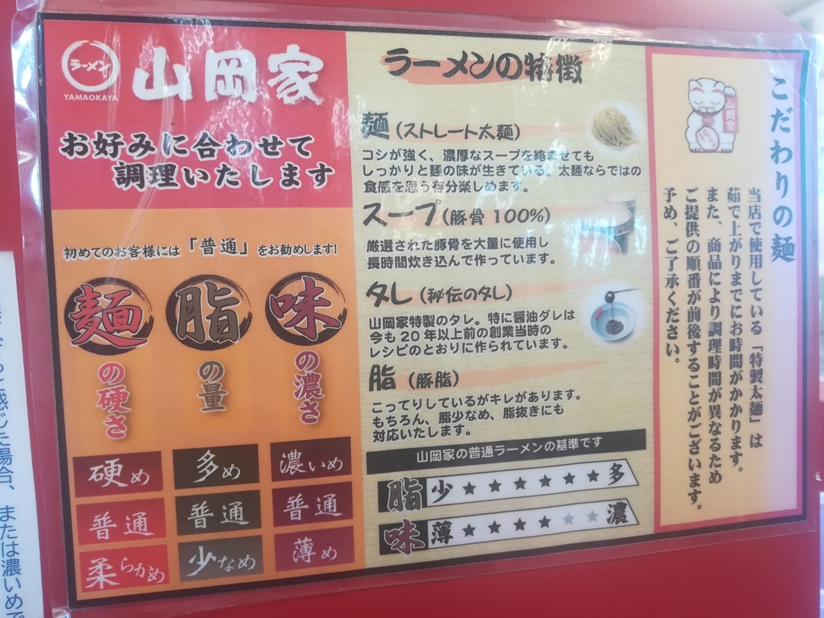 山岡家はお好みが指定できるのが良いですね