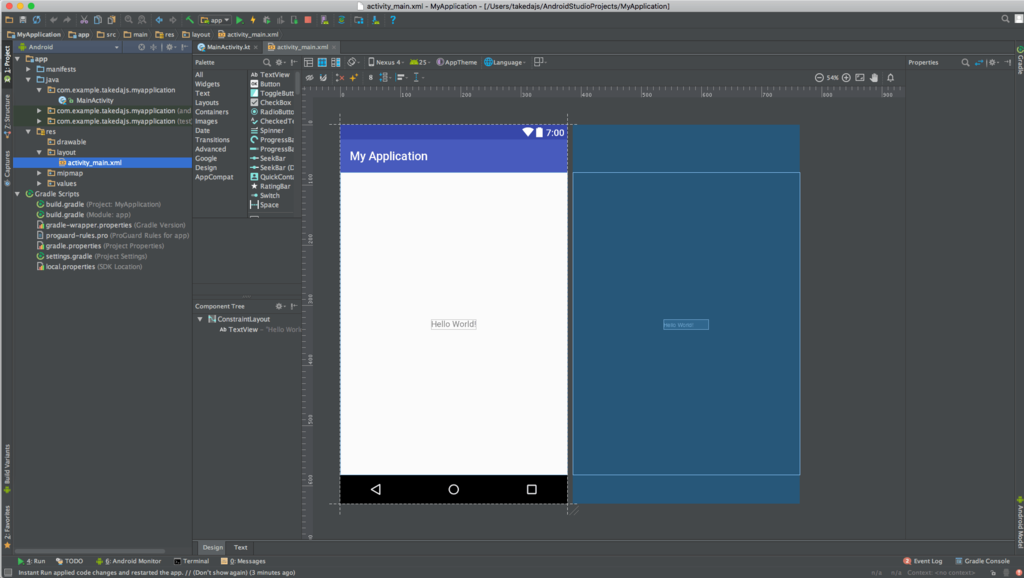 Android Studioを利用してKotlinでHello Worldを表示する - takedajs ログ