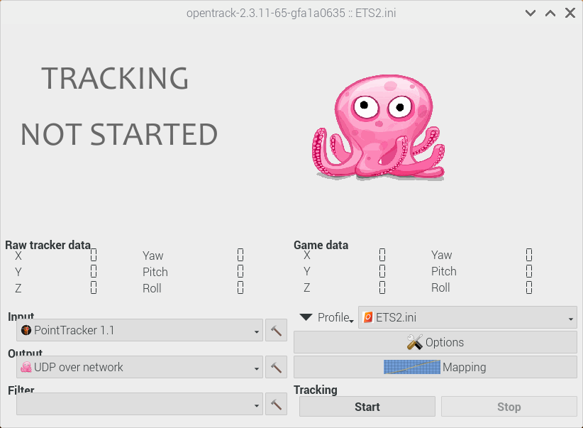 Delanclipを使ったets2の視点移動 Raspberry Piとpc間をopentrackでつないで なんとなく
