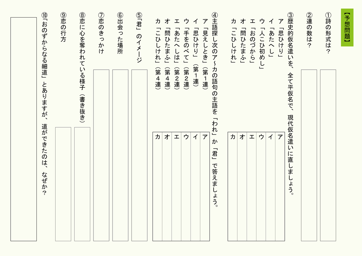 中学３年 詩 初恋 島崎藤村 Taketakechopの小話の世界