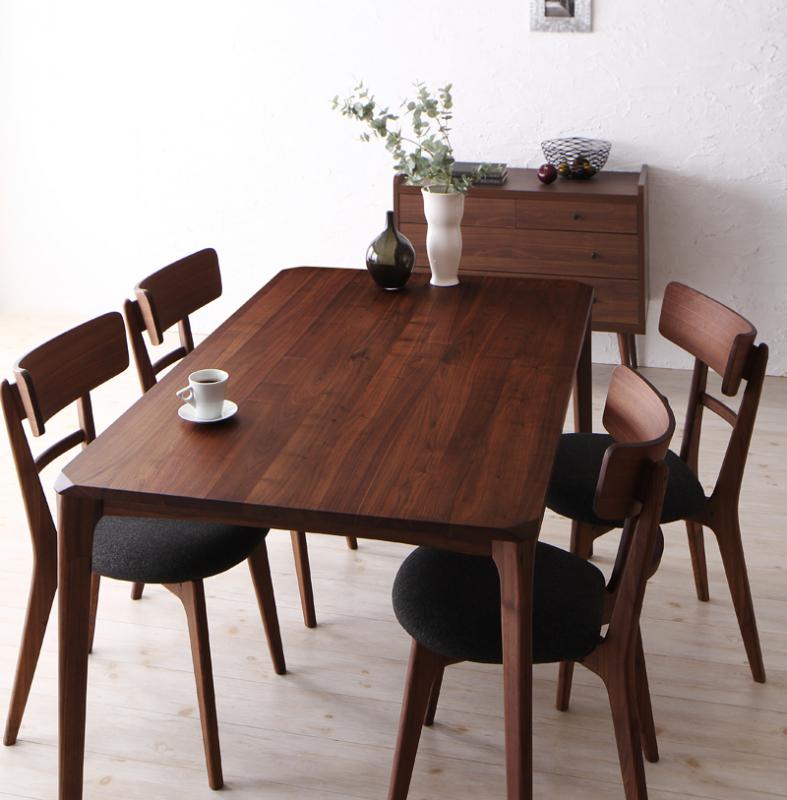 おしゃれな天然木ウォールナット無垢材ダイニングセット ウォールナット無垢材ダイニングセット