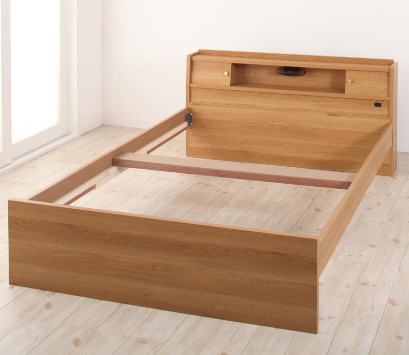 おしゃれな畳ベッド セミダブル 棚・照明・コンセント付き