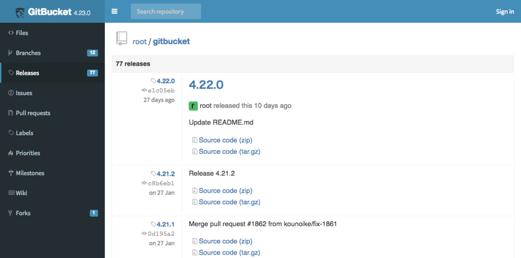 GitBucket 4.23.0をリリースしました - たけぞう瀕死ブログ
