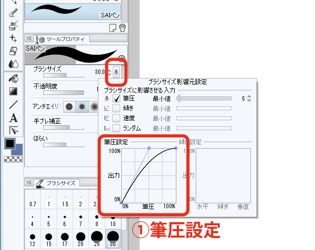 Clip Studio Paint でsaiのような書き味のペンを作る 投げっぱなし日記