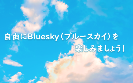 Blueskyの操作方法を正しく理解して、Blueskyを楽しみましょう!