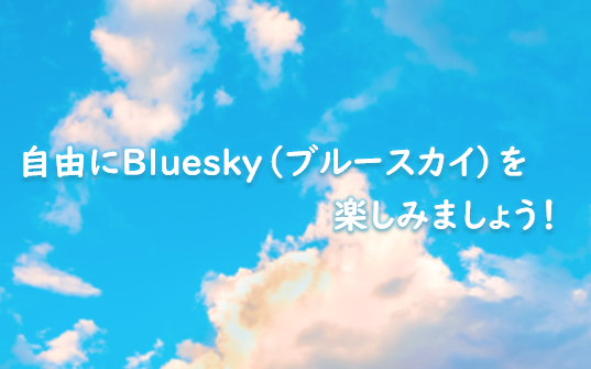 Blueskyの操作方法を正しく理解して、Blueskyを楽しみましょう！