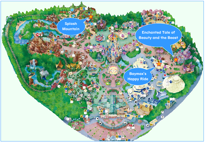 Latest Target Facility Map for Premier Access at Tokyo Disneyland (TDL)