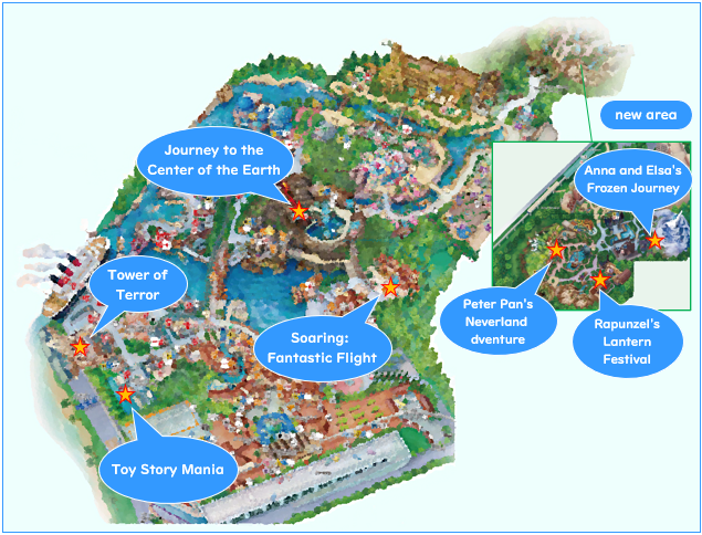 Latest Target Facility Map for Premier Access at Tokyo DisneySea (TDS)