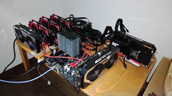 gtx1070相当×5 マイニングリグ Nvidia GeForce GTX1060 / 1070で仮想通貨マイニングを始めてみた話