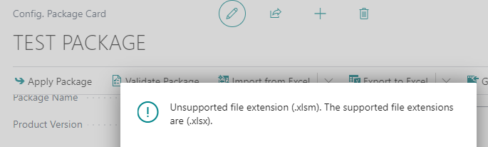 Error: Unsupported file extension (.xlsm)