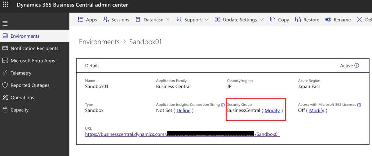 Business Central admin center