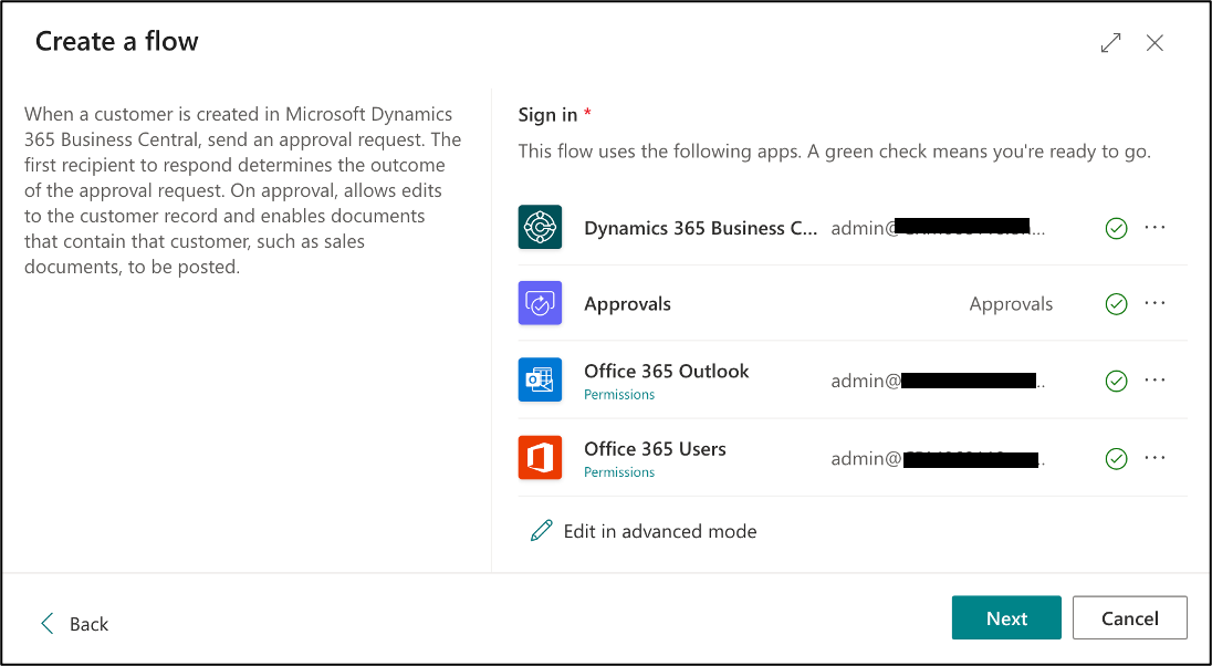 Create a Power Automate flow from Business Central
