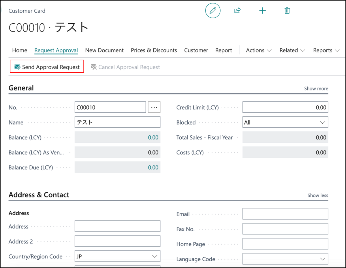Send Customer approval request.