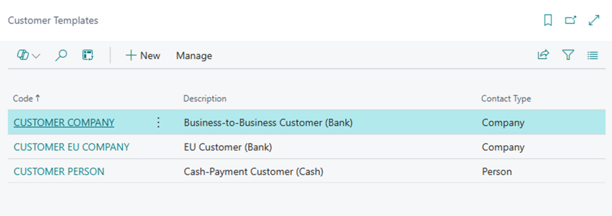 Customer Templates