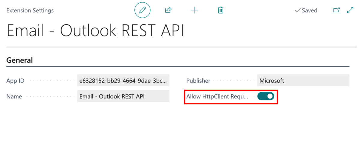 Enable HttpRequest on Outlook Rest API app