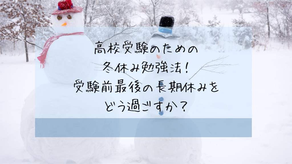 高校受験のための冬休み勉強法 受験前最後の長期休みをどう過ごすか 学問のオススメ