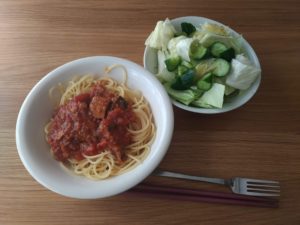 2018/10/24　昼食　パスタ＆サラダ