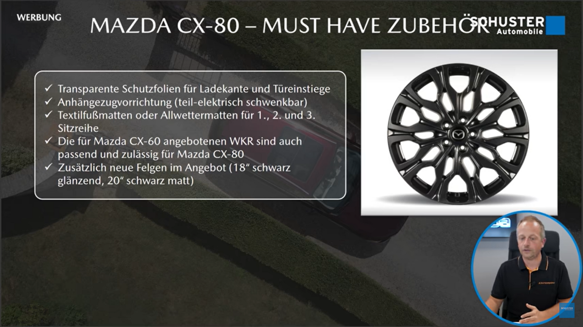 CX-80 欧州仕様」に用意される純正オプションのアルミホイール CX-80 欧州仕様」に用意される純正オプションのアルミホイール