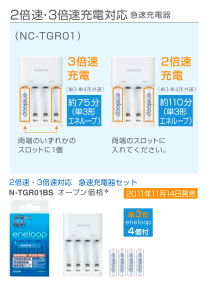 エネループ2倍速三倍速充電器