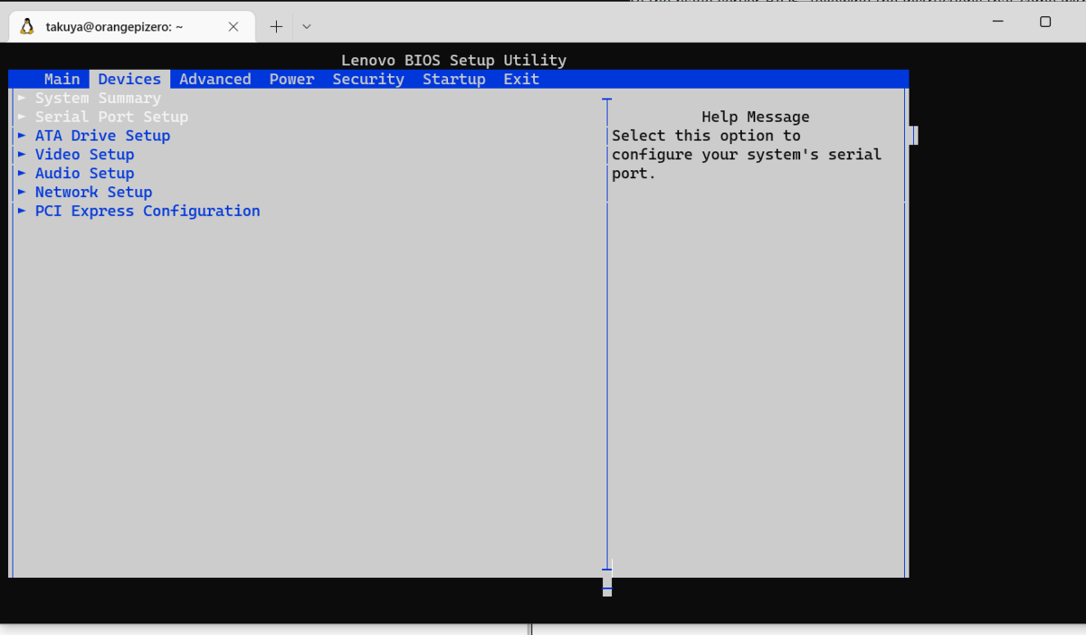 Lenovo のシリアルポートを購入してBIOSにアクセスる それマグで！