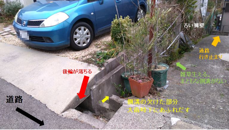 側溝　蓋　駐車場スロープ等　修理、製作出来ます。