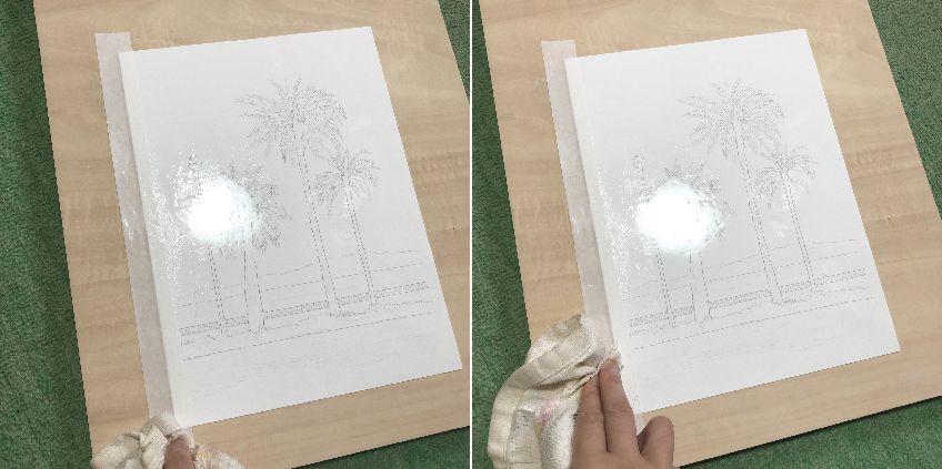 塗り絵の水張りの方法 自己流 塗り絵のある暮らし