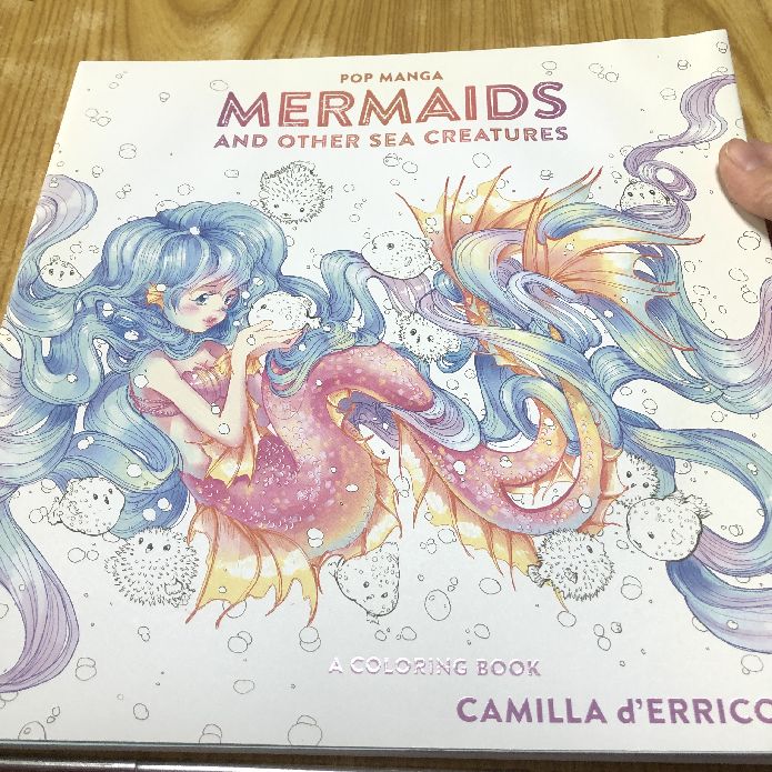 外国の塗り絵 Mermaids 人魚ボーイを水彩色鉛筆で塗る 塗り絵のある暮らし