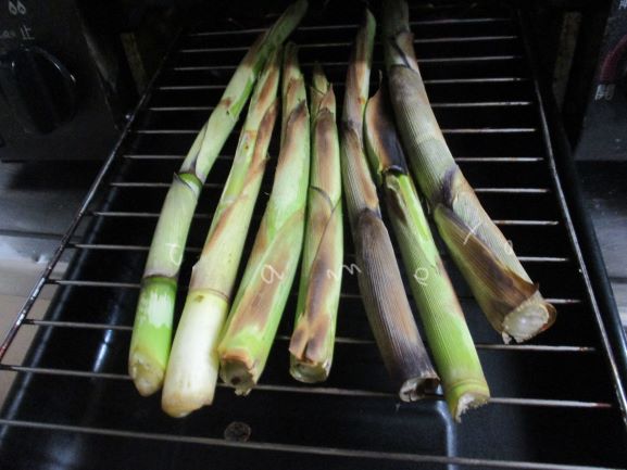 ネマガリダケのグリル焼き