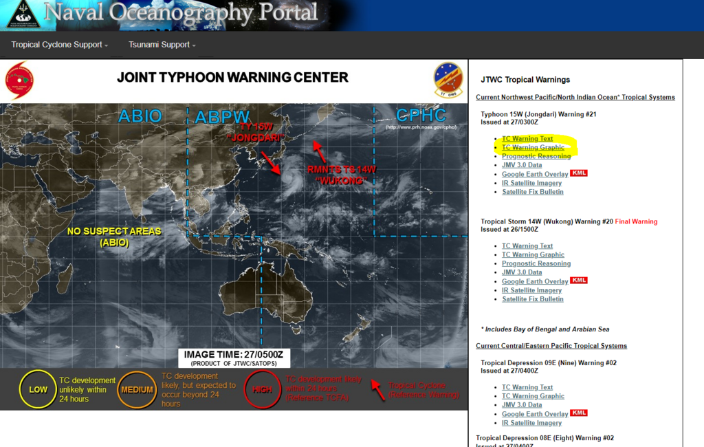 天気予報 アメリカ海軍