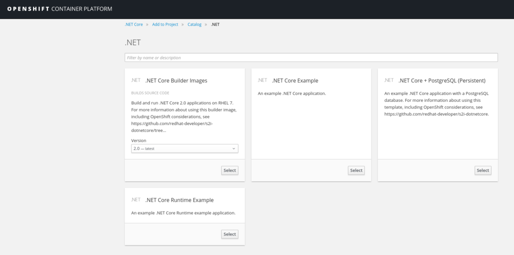 openshift で net core 2 0を使いはじめる 銀の光と碧い空