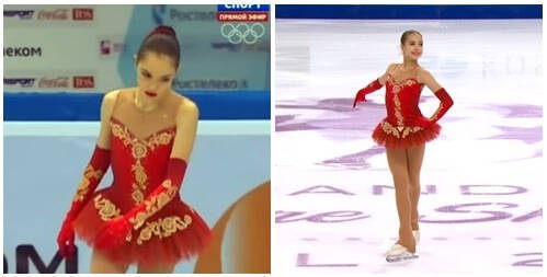 ザギトワとメドベ ジェワの赤いチュチュ オオナゾコナゾ