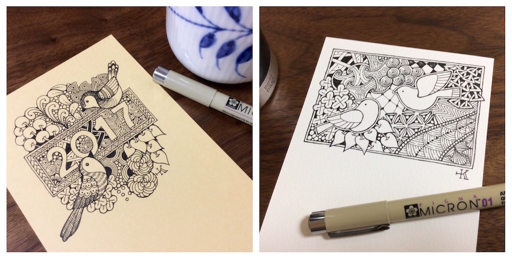 ゼンタングルアートで年賀状 - 芳野かえ ゼンタングル®認定講師