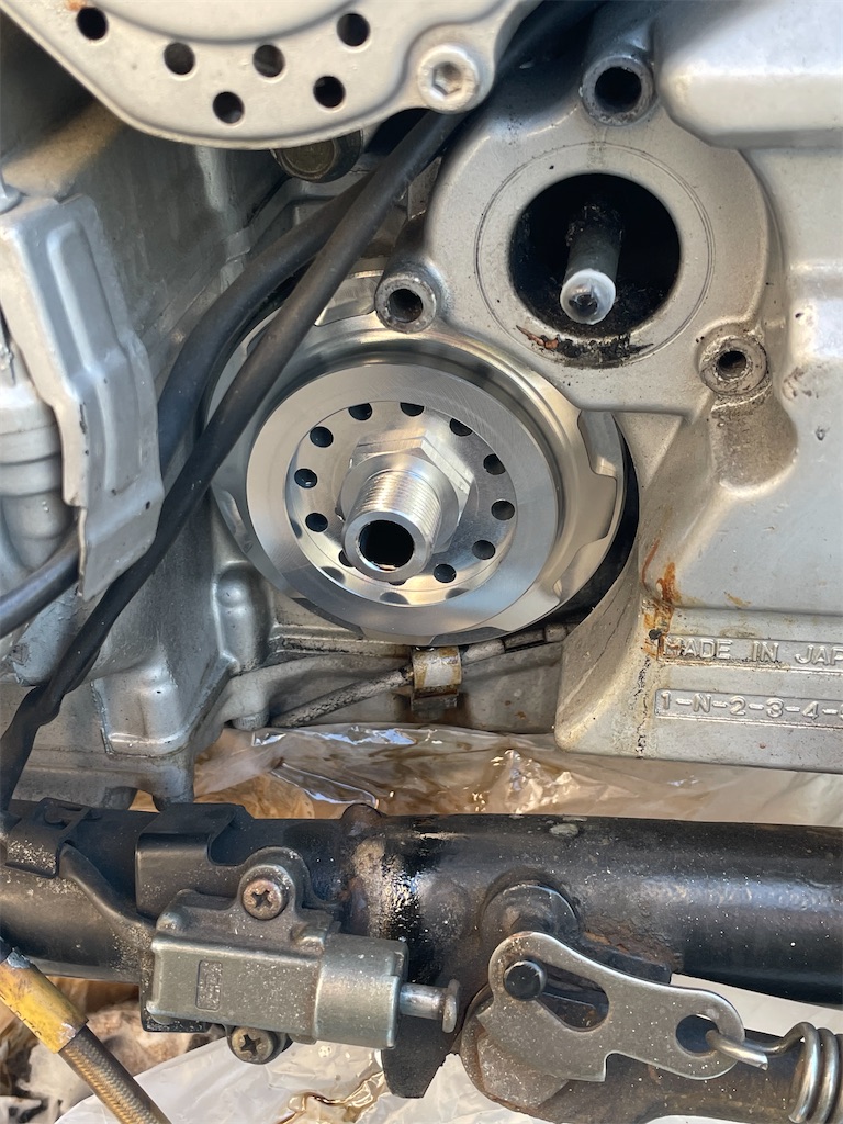 xjr1200 オイルエレメントアダプター装着 - 単車活動記